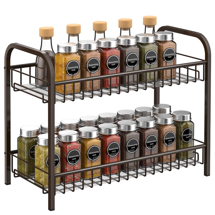 Free Standing Spice Rack with Adjustable Racks